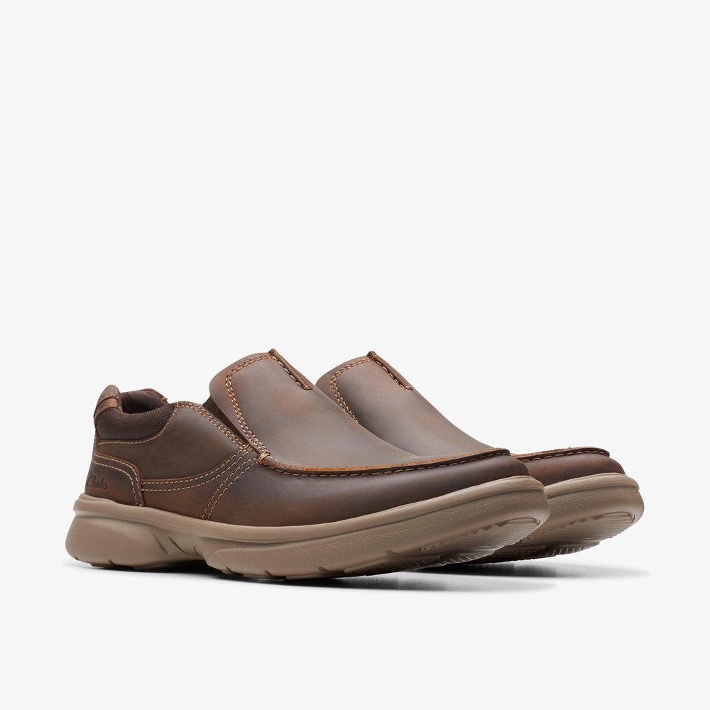 Brown Clarks Men's Bradley Free Loafers | 548KCPWHZ