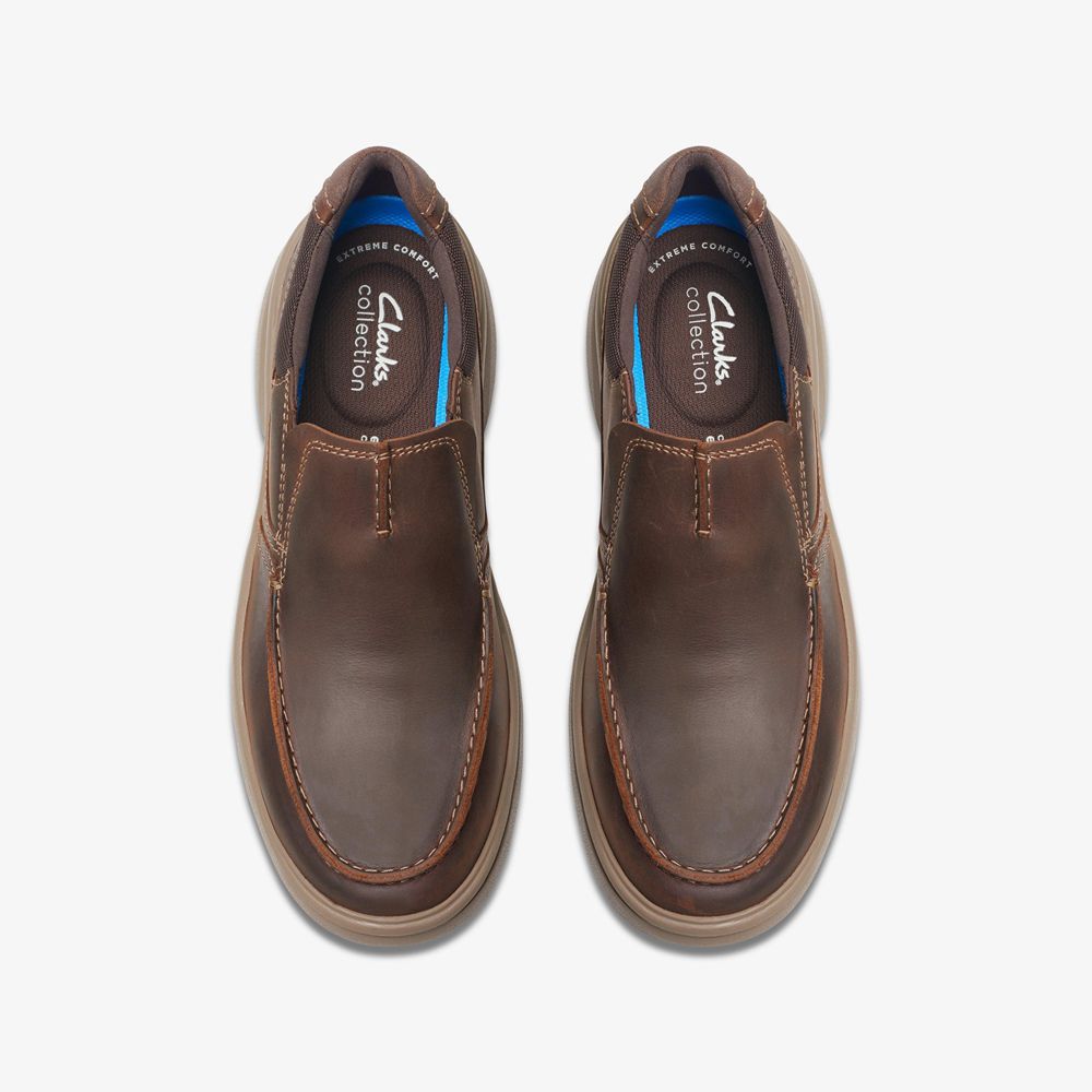 Brown Clarks Men's Bradley Free Loafers | 548KCPWHZ