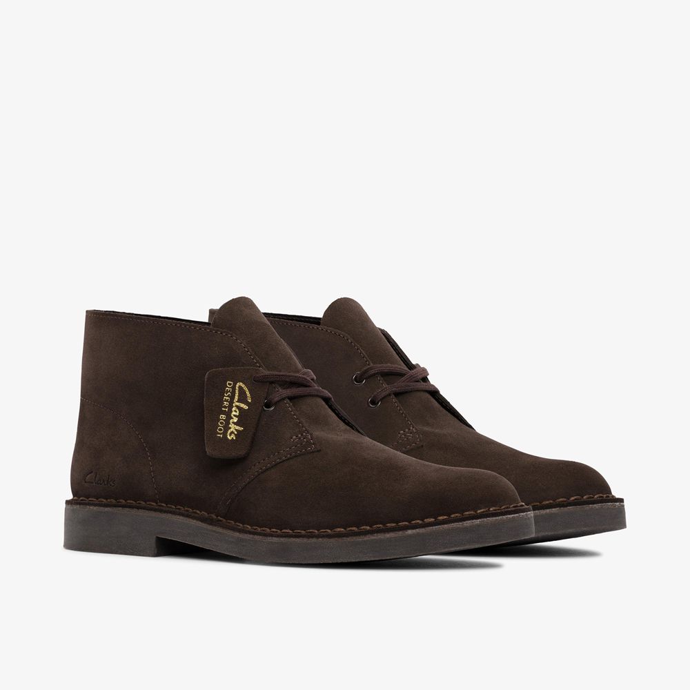 Brown Clarks Men's Desert Evo Boots | 417FKLCIX