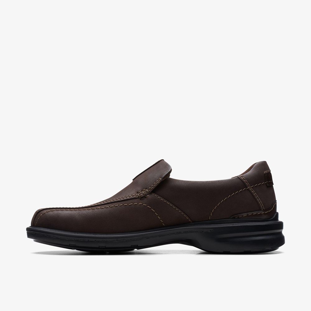 Brown Clarks Men's Gessler Step Loafers | 408GYAXTW