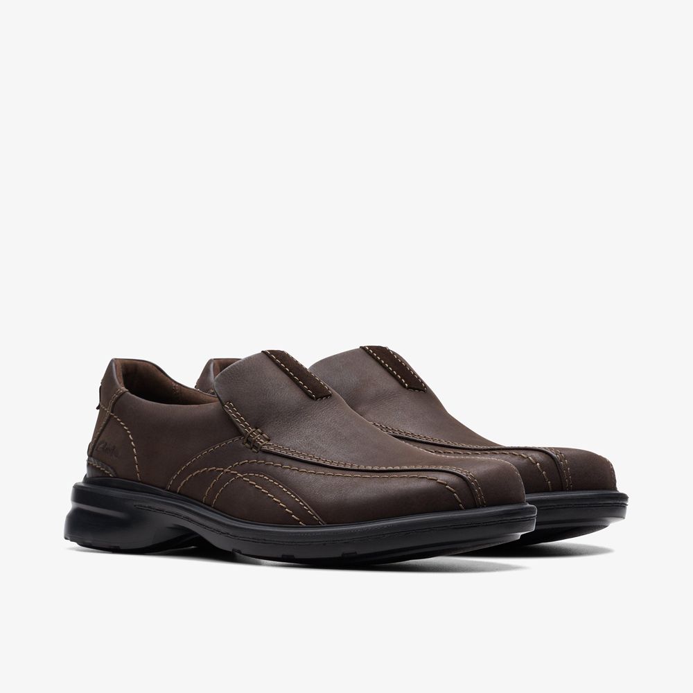 Brown Clarks Men's Gessler Step Loafers | 408GYAXTW