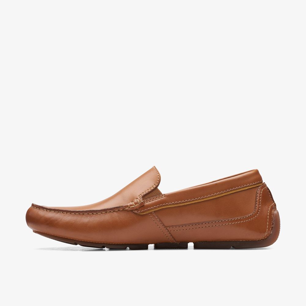 Brown Clarks Men's Markman Plain Loafers | 548AOKUZN