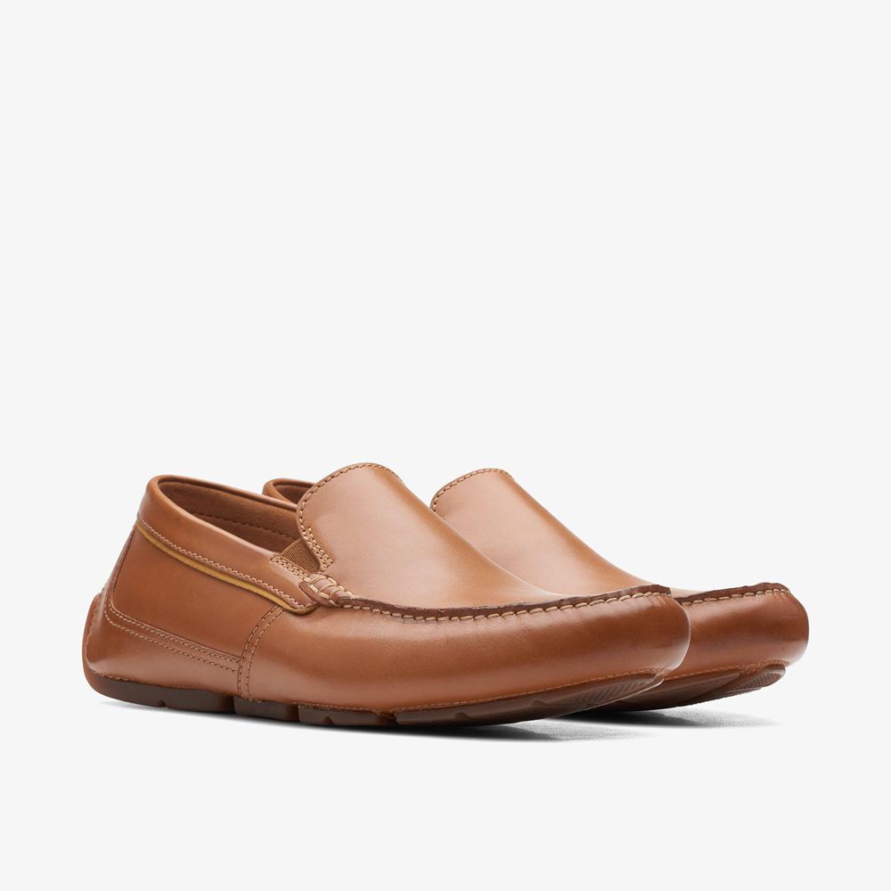 Brown Clarks Men's Markman Plain Loafers | 548AOKUZN