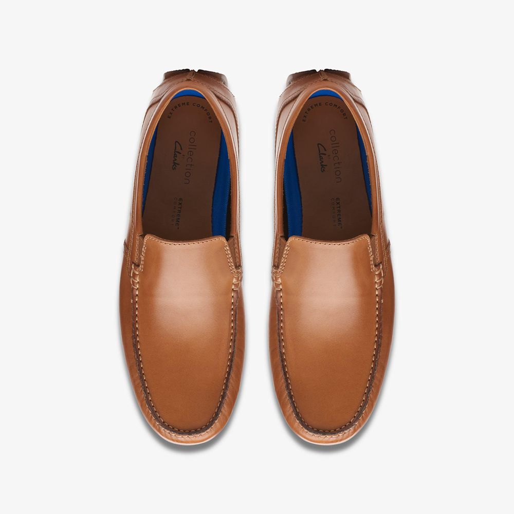 Brown Clarks Men's Markman Plain Loafers | 548AOKUZN