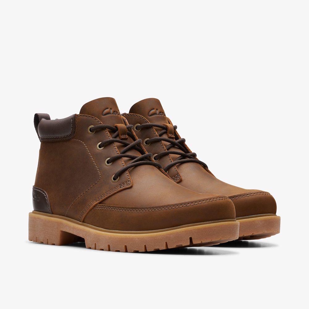 Brown Clarks Men's Rossdale Mid Boots | 309GIQSRN