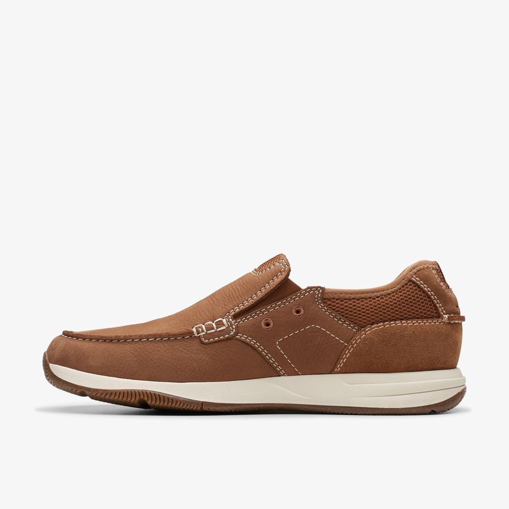 Brown Clarks Men's Sailview Step Boat Shoes | 031EQGMLJ