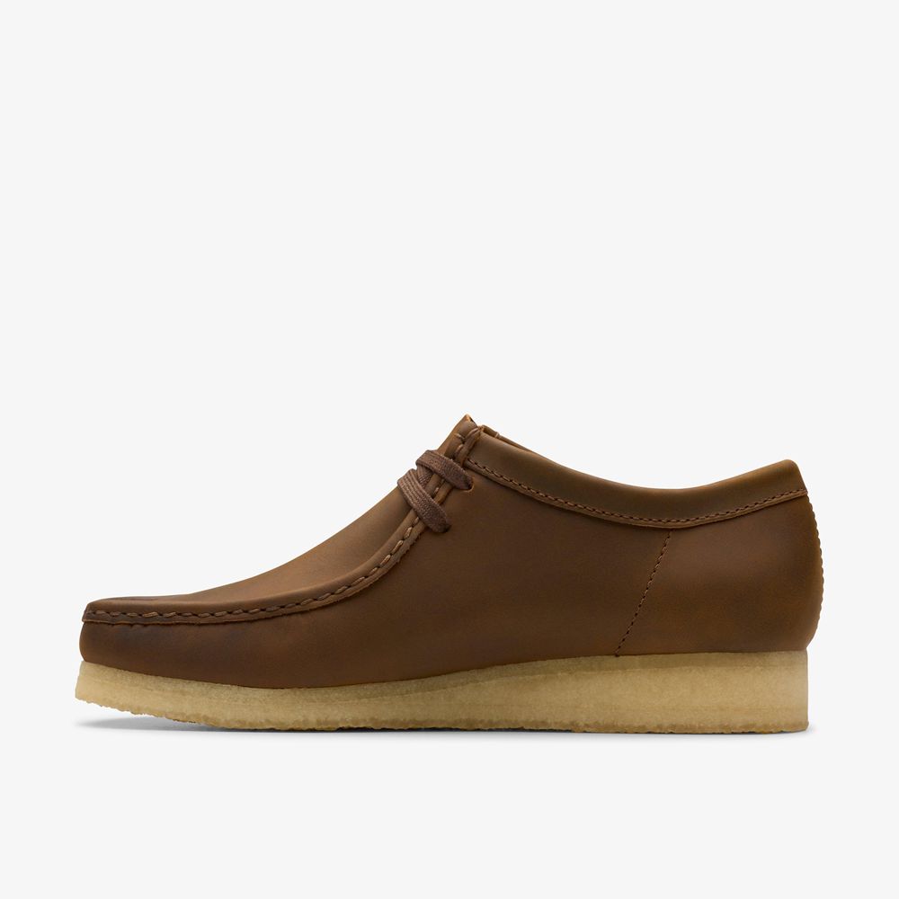 Brown Clarks Men's Wallabee Slip On Shoes | 251HBTSEL