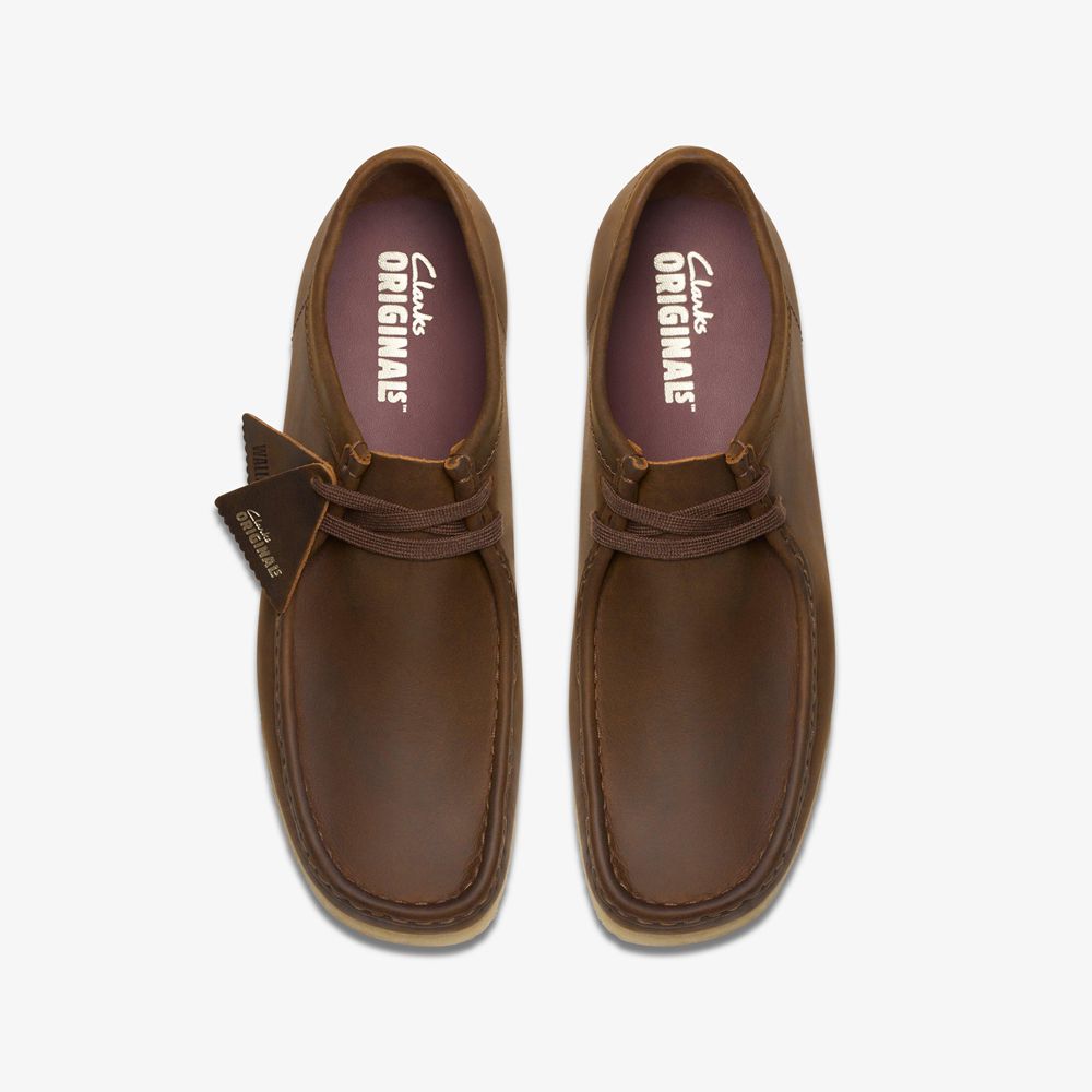 Brown Clarks Men's Wallabee Slip On Shoes | 251HBTSEL