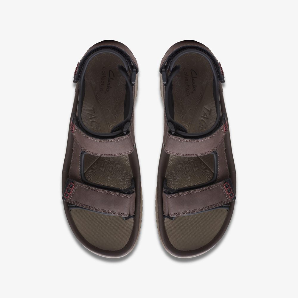 Brown Clarks Men's Wesley Bay Flat Sandals | 650NZUETO