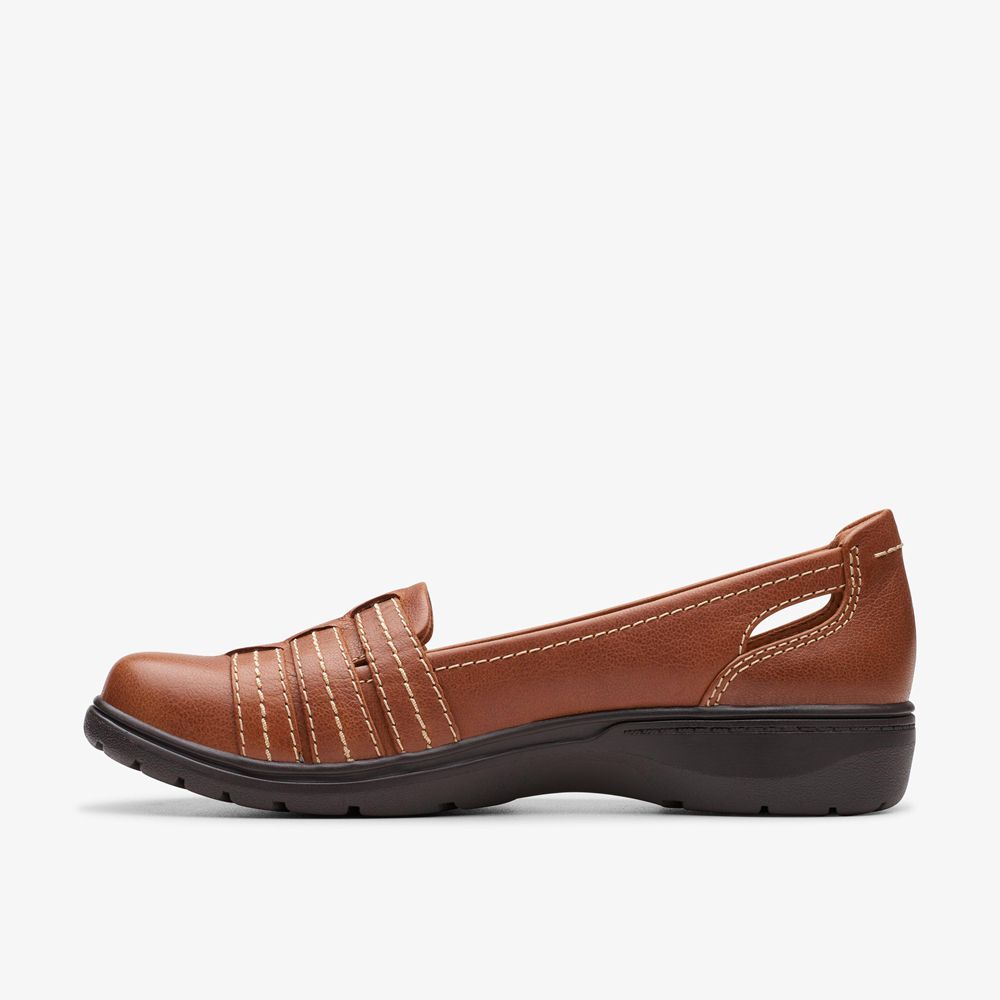 Brown Clarks Women's Carleigh Eliza Slip On Shoes | 045WOTHXJ