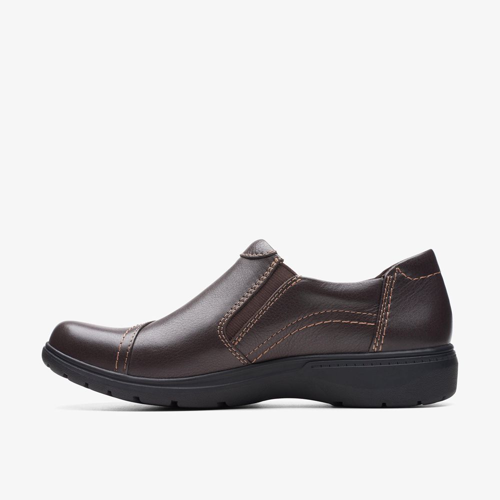 Brown Clarks Women's Carleigh Ray Slip On Shoes | 415CPHWYX