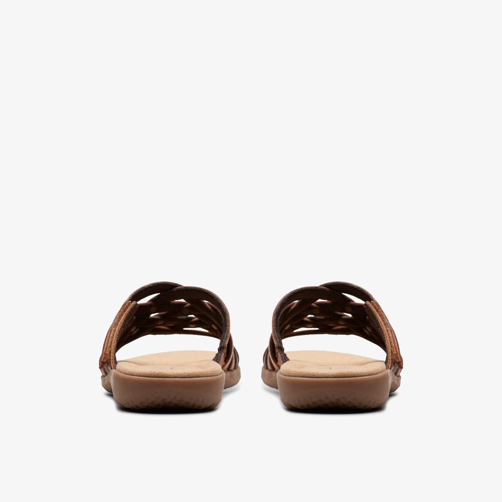 Brown Clarks Women's Elizabelle Rio Flat Sandals | 076JDHINE