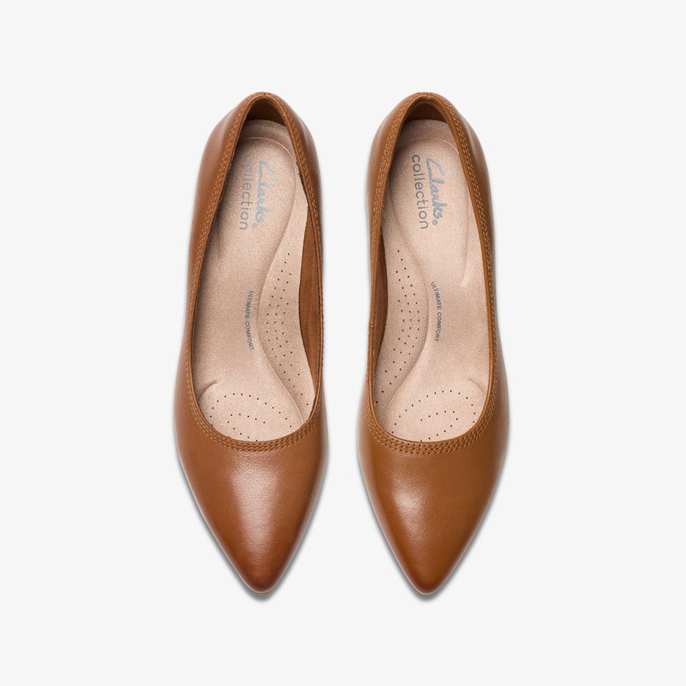 Brown Clarks Women's Ellanie Hope Pumps | 035KLTDHE