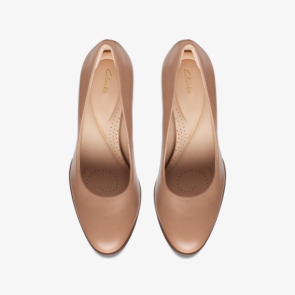 Brown Clarks Women's Freva 85 Court Pumps | 240WGNCOL