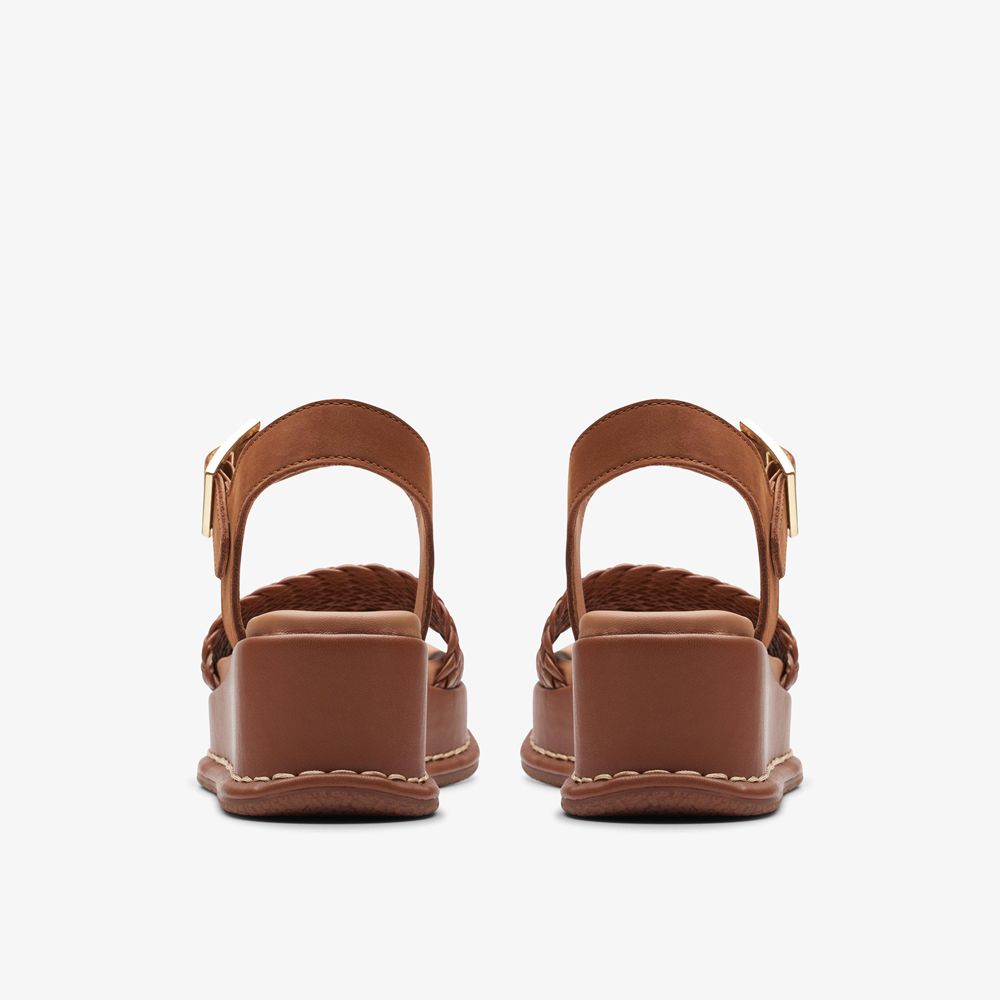 Brown Clarks Women's Kimmei Bay Wedge Sandals | 481YHVLTG