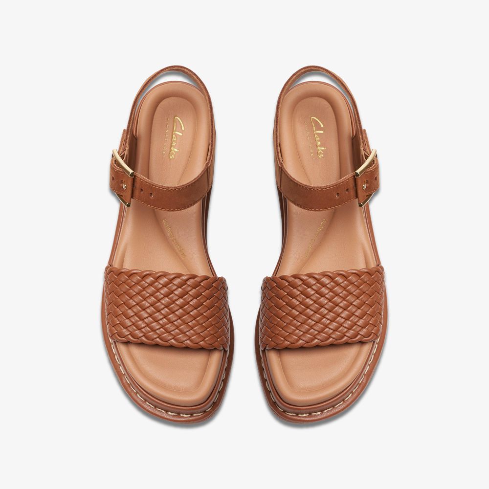 Brown Clarks Women's Kimmei Bay Wedge Sandals | 481YHVLTG