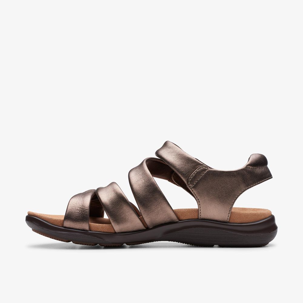 Brown Clarks Women's Kitly Ave Flat Sandals | 298GBWSHD