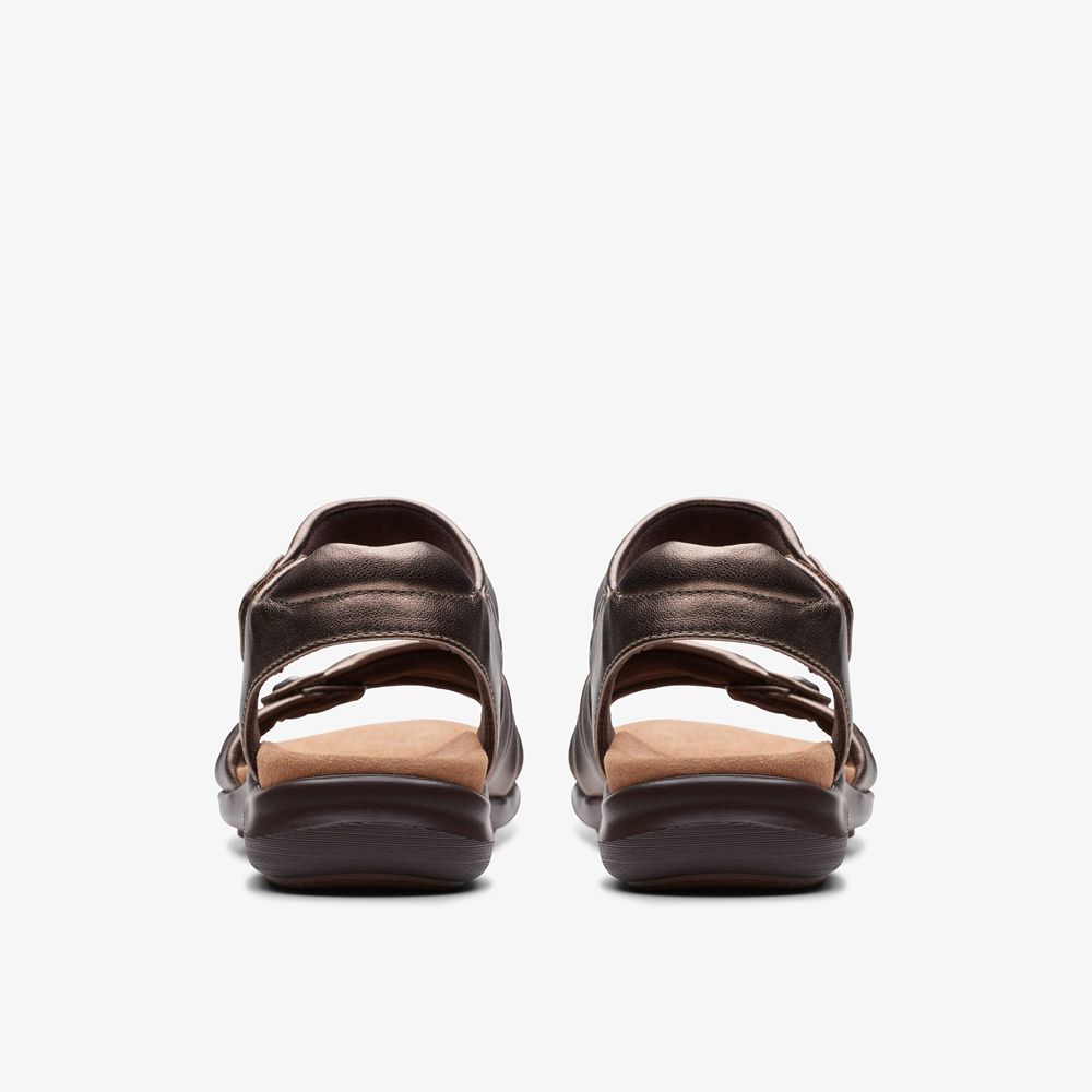 Brown Clarks Women's Kitly Ave Flat Sandals | 298GBWSHD