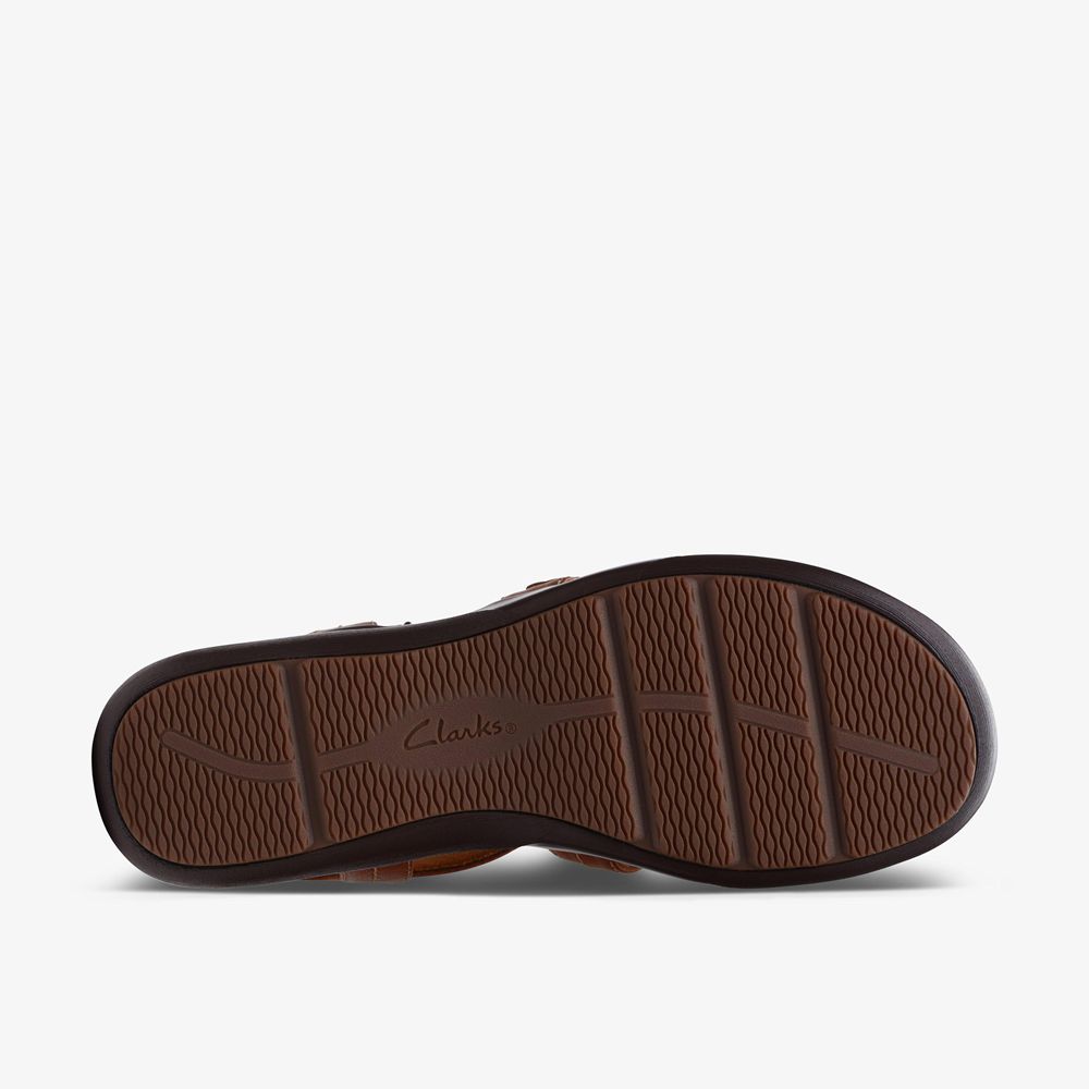 Brown Clarks Women's Kitly Step Flat Sandals | 120TFERZW