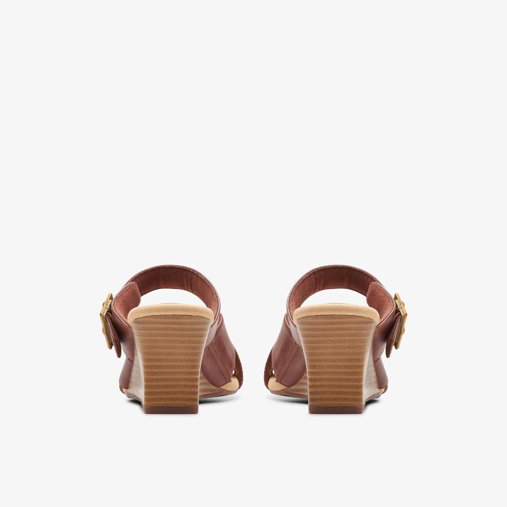 Brown Clarks Women's Kyarra Judi Wedge Sandals | 416UIFKQB