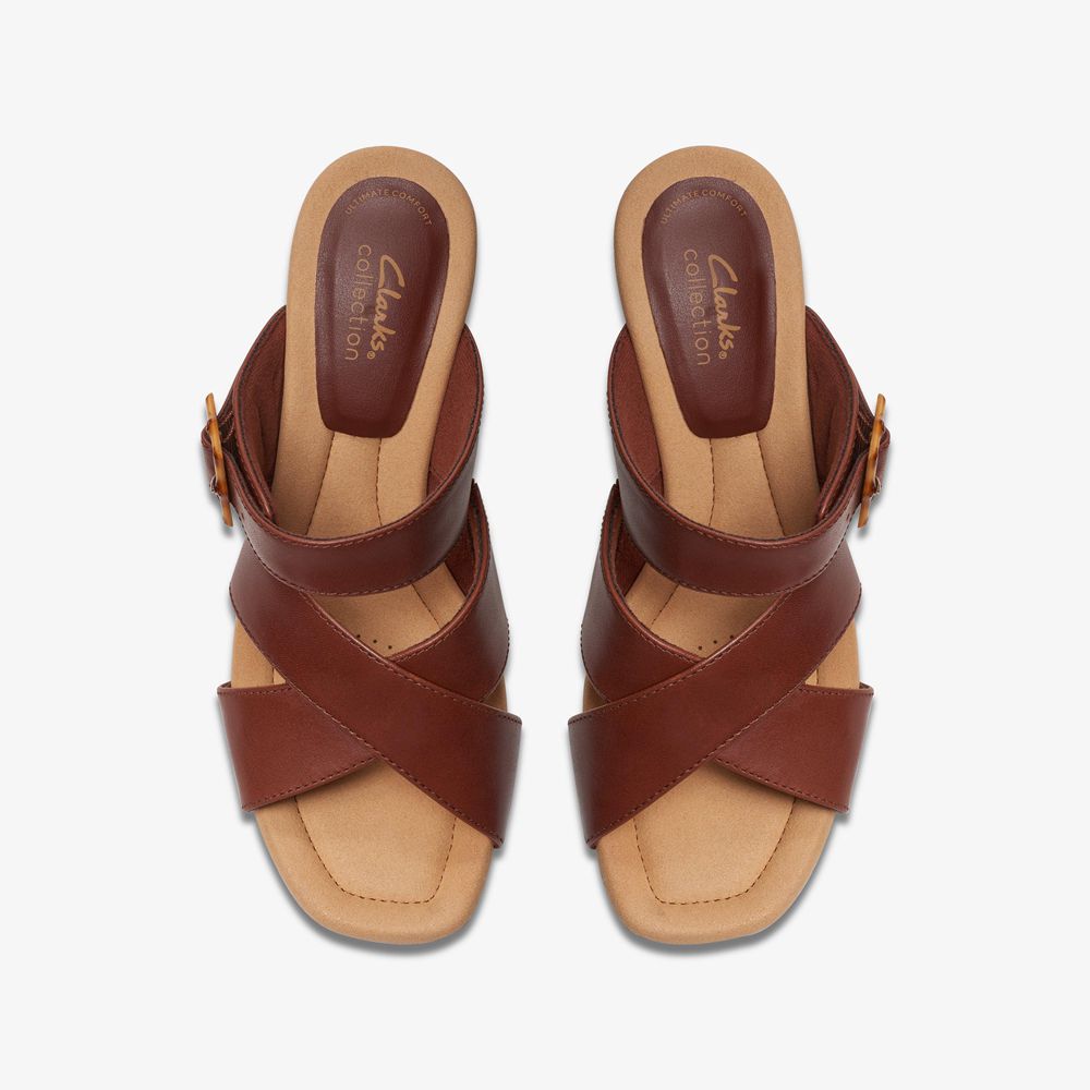 Brown Clarks Women's Kyarra Judi Wedge Sandals | 416UIFKQB