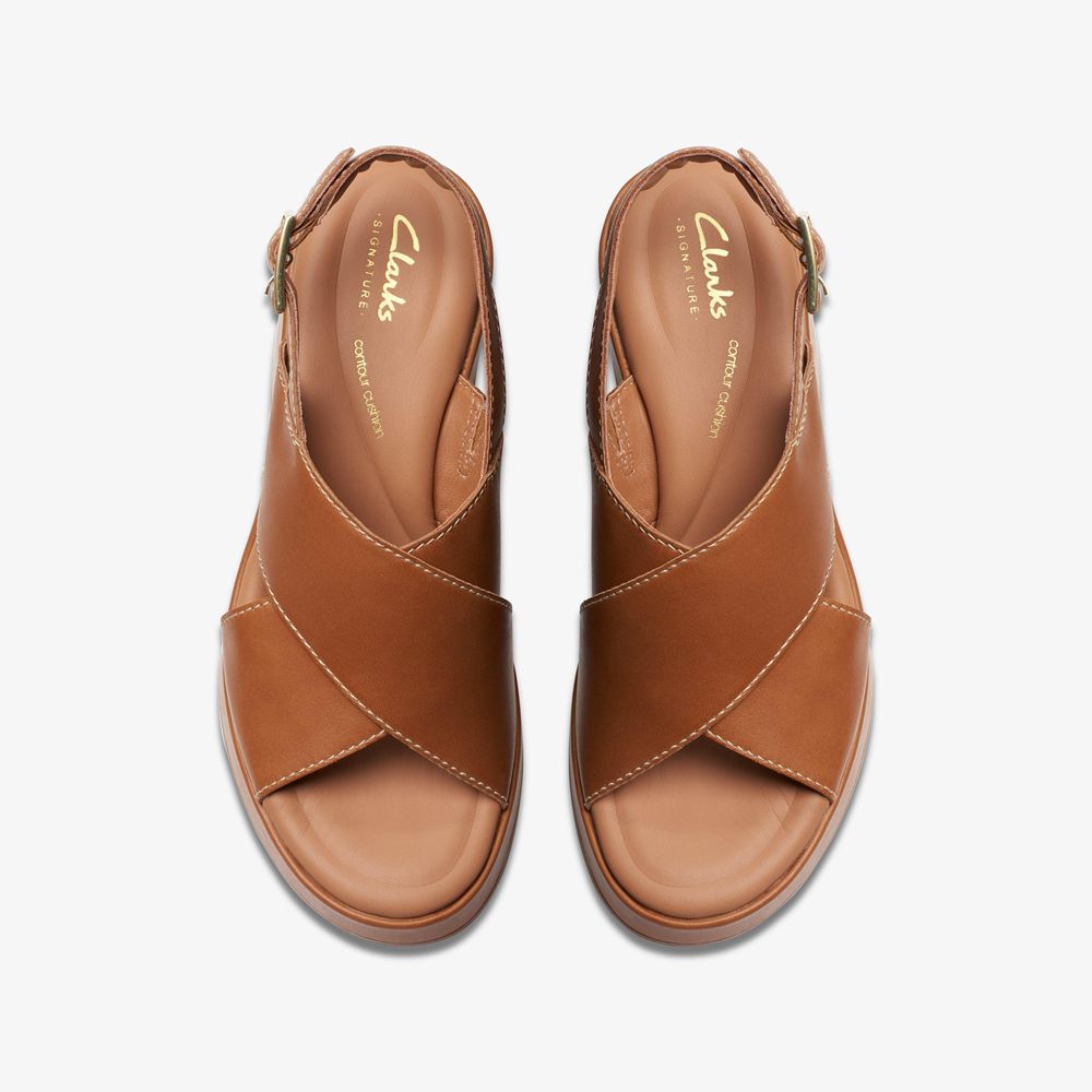 Brown Clarks Women's Manon Wish Wedge Sandals | 315IAFUVM