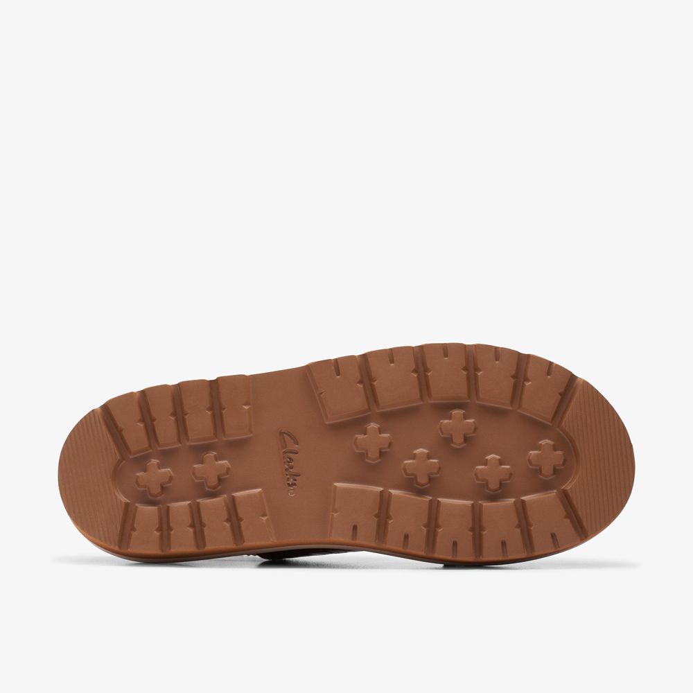 Brown Clarks Women's Orianna Glide Flat Sandals | 865KJOXPC