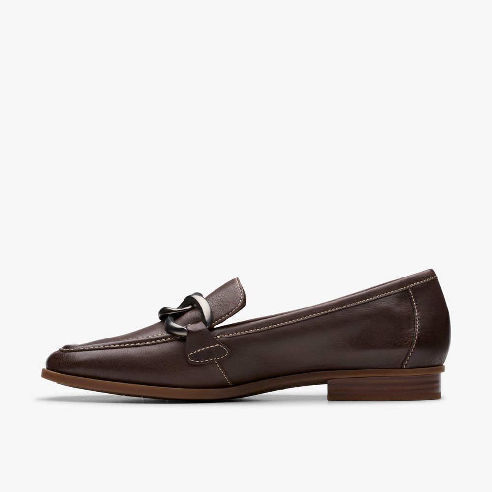 Brown Clarks Women's Sarafyna Iris Loafers | 254OWKBNV