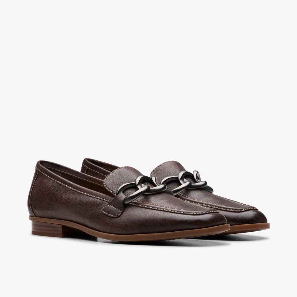 Brown Clarks Women's Sarafyna Iris Loafers | 254OWKBNV