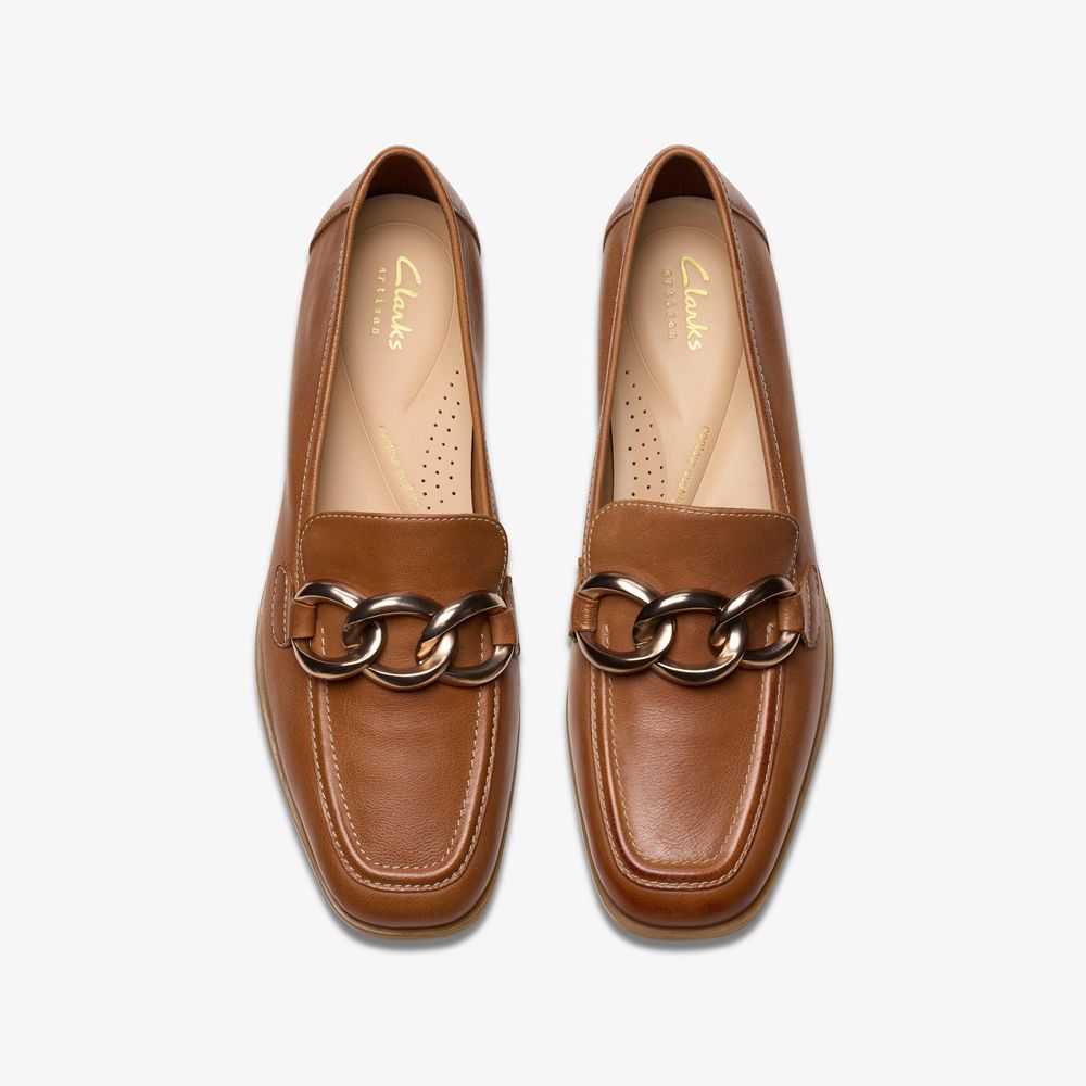 Brown Clarks Women's Sarafyna Iris Loafers | 286GJXBPC