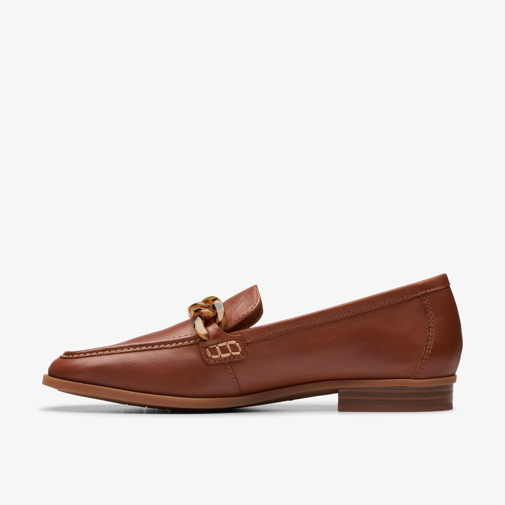 Brown Clarks Women's Sarafyna Iris Loafers | 508YOXCBH