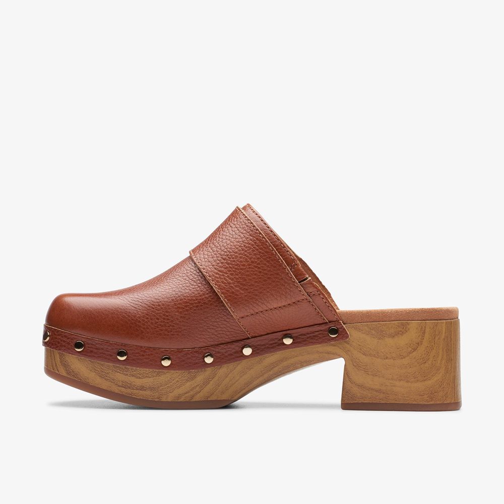 Brown Clarks Women's Sivanne Sun Mules | 260TXWAYE