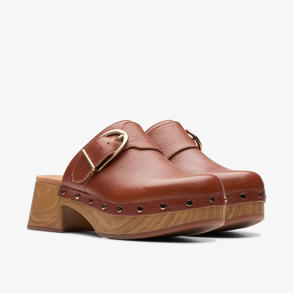 Brown Clarks Women's Sivanne Sun Mules | 260TXWAYE