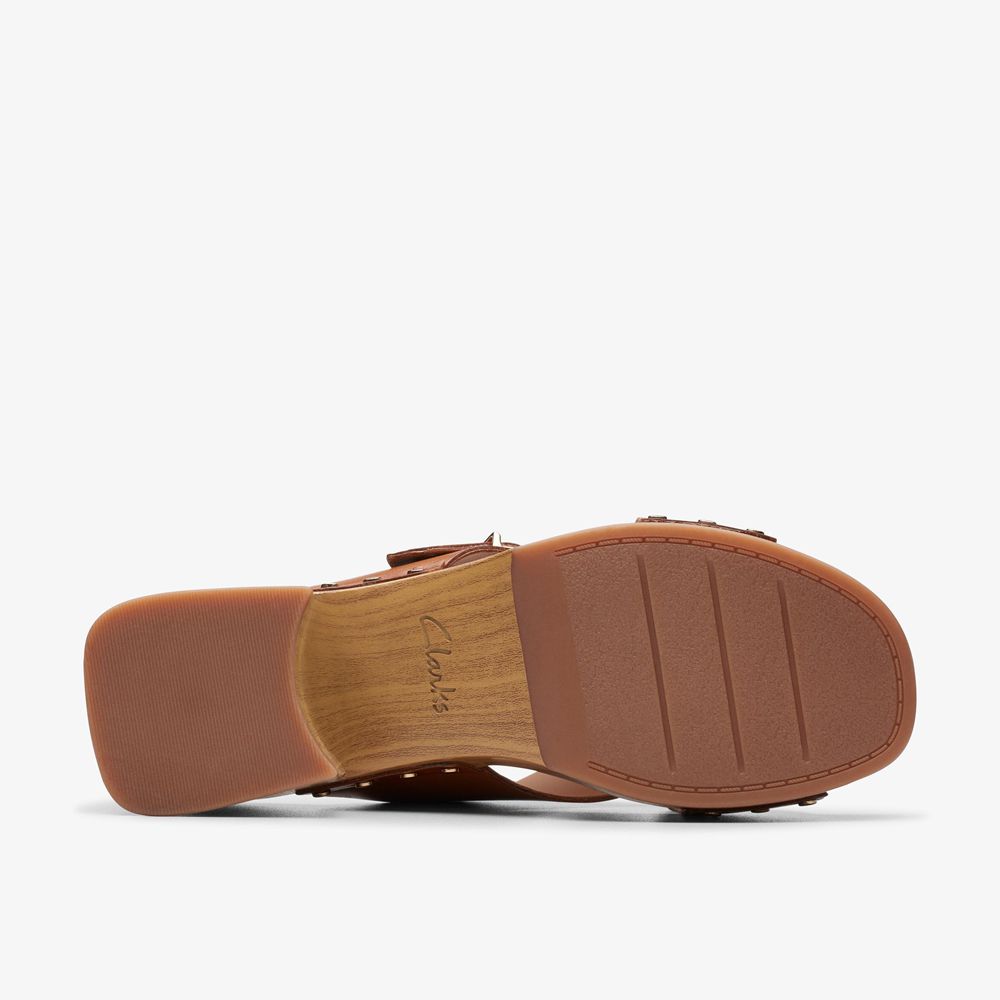 Brown Clarks Women's Sivanne Walk Heeled Sandals | 025XRODYH