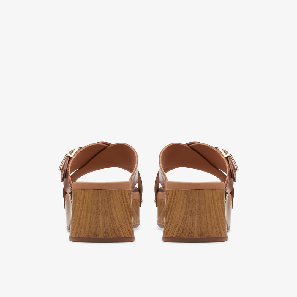 Brown Clarks Women's Sivanne Walk Heeled Sandals | 025XRODYH