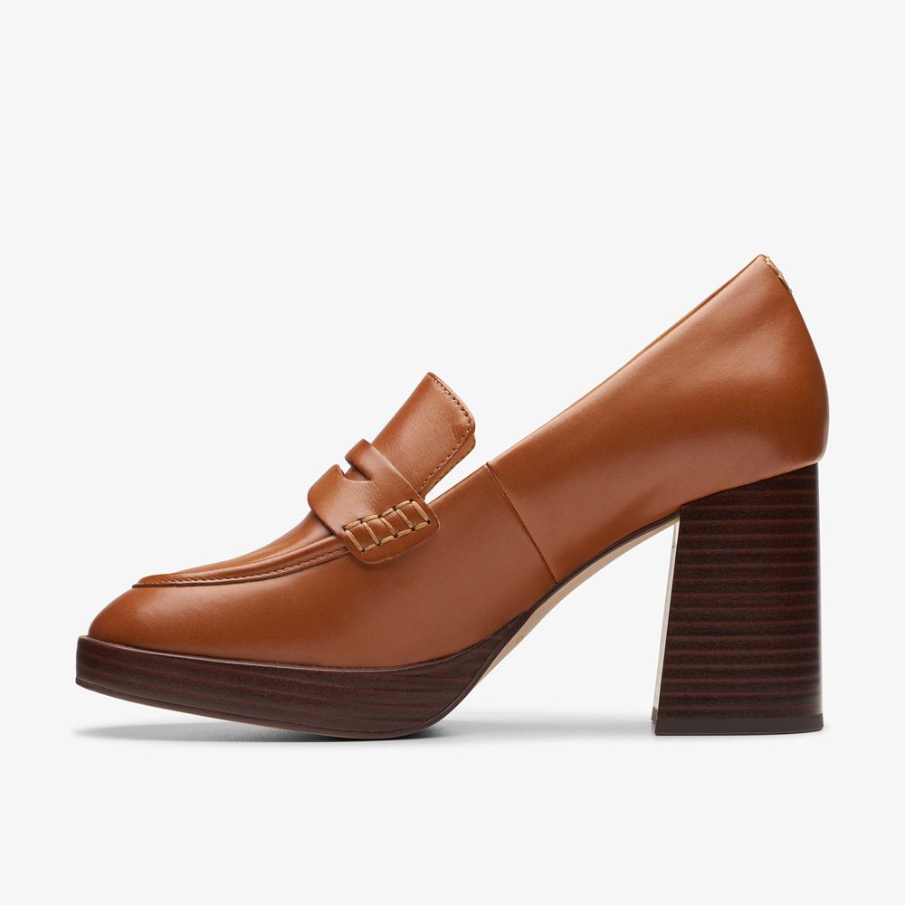 Brown Clarks Women's Zoya 85 Walk Pumps | 903DUWKLZ