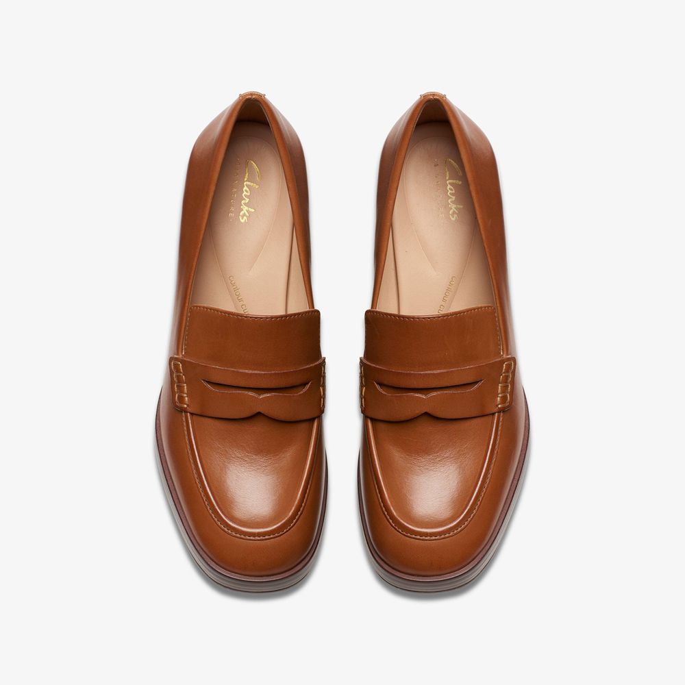 Brown Clarks Women's Zoya 85 Walk Pumps | 903DUWKLZ