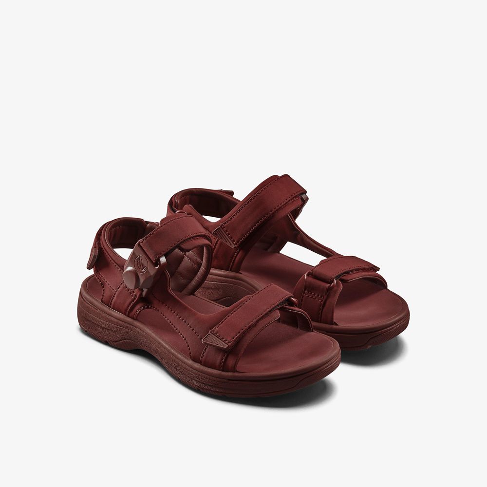 Burgundy Clarks Men's Martine Rose Sandal 2 Flat Sandals | 042UGFVBE