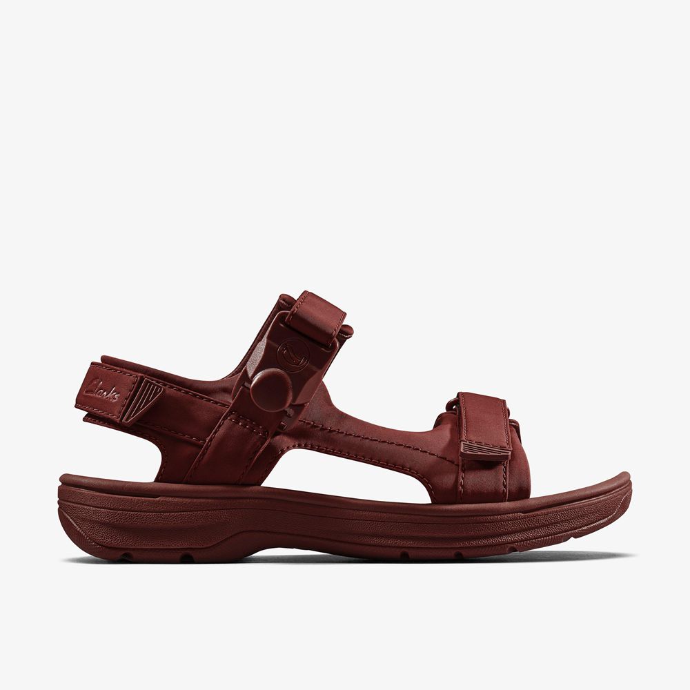 Burgundy Clarks Men\'s Martine Rose Sandal 2 Flat Sandals | 042UGFVBE