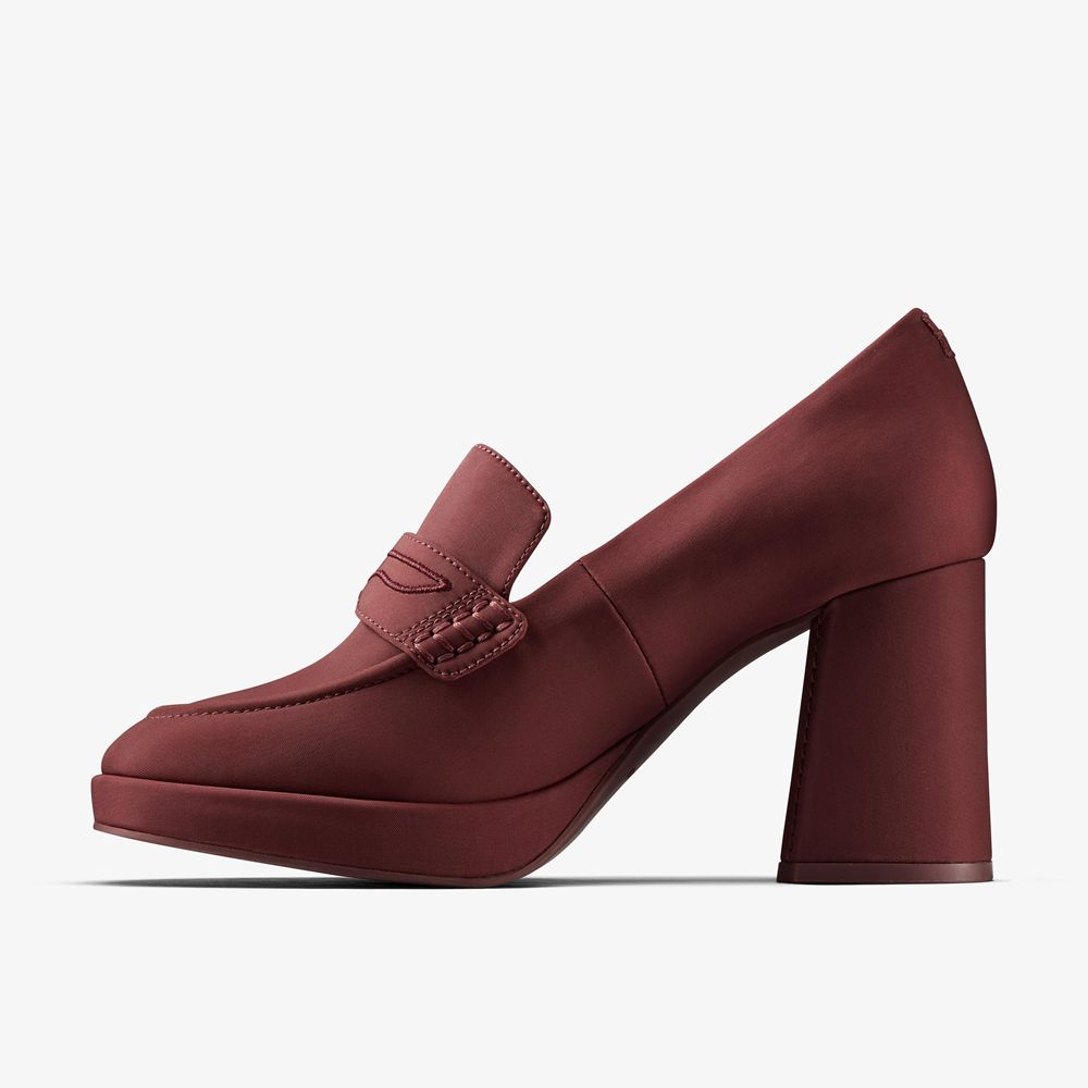 Burgundy Clarks Women's Martine Rose Loafer 2 Pumps | 870LAKRYE