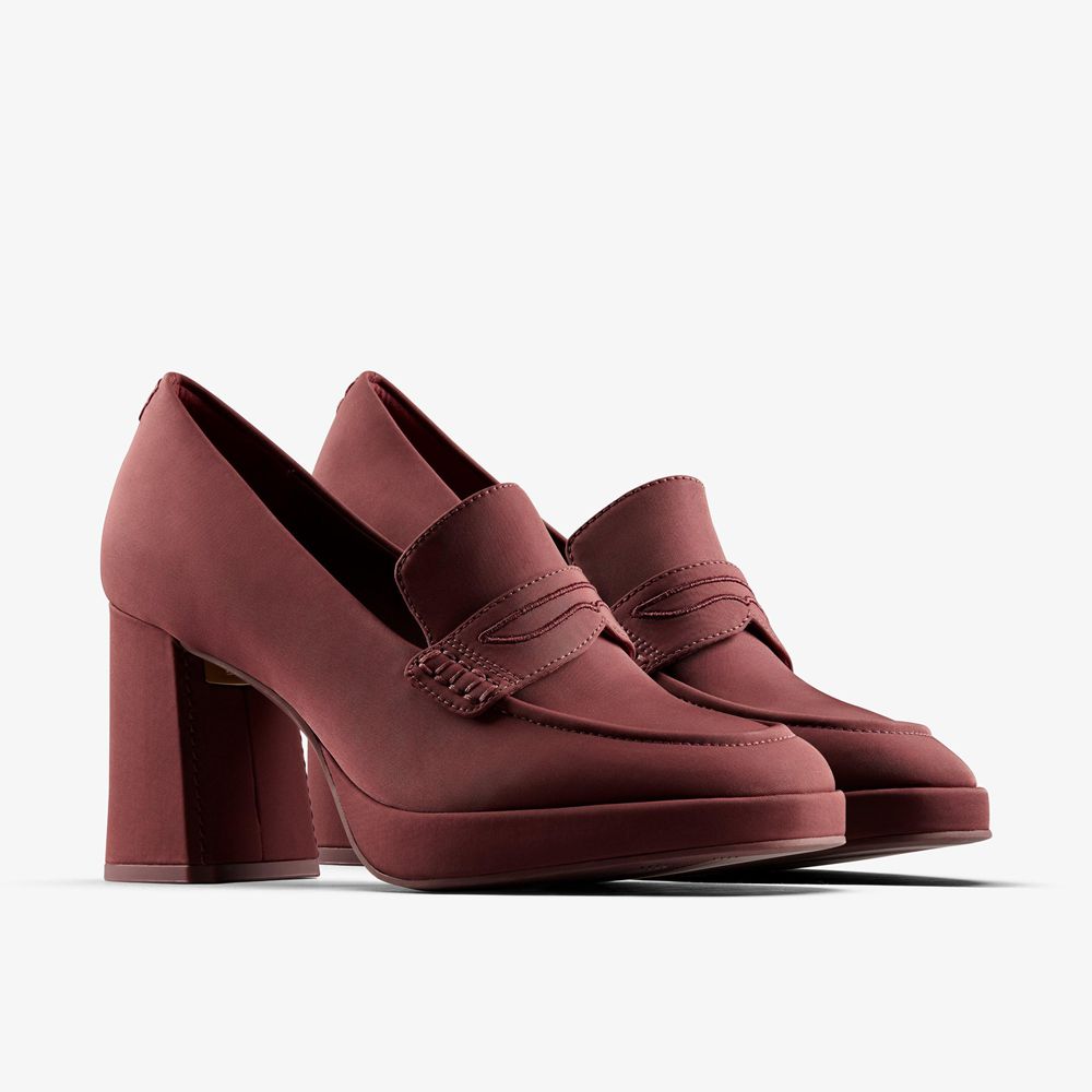 Burgundy Clarks Women's Martine Rose Loafer 2 Pumps | 870LAKRYE