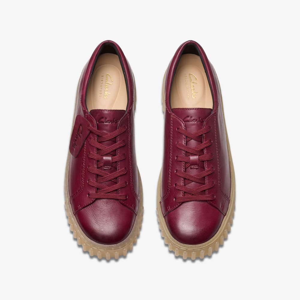 Burgundy Clarks Women's Mayhill Walk Sneakers | 403LDRVSI