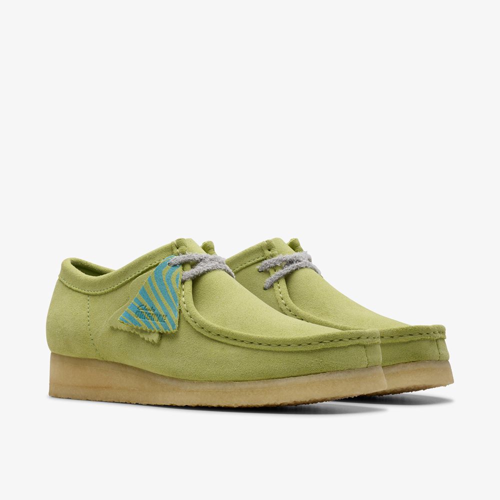 Green Clarks Men's Wallabee Slip On Shoes | 573PBAJUH