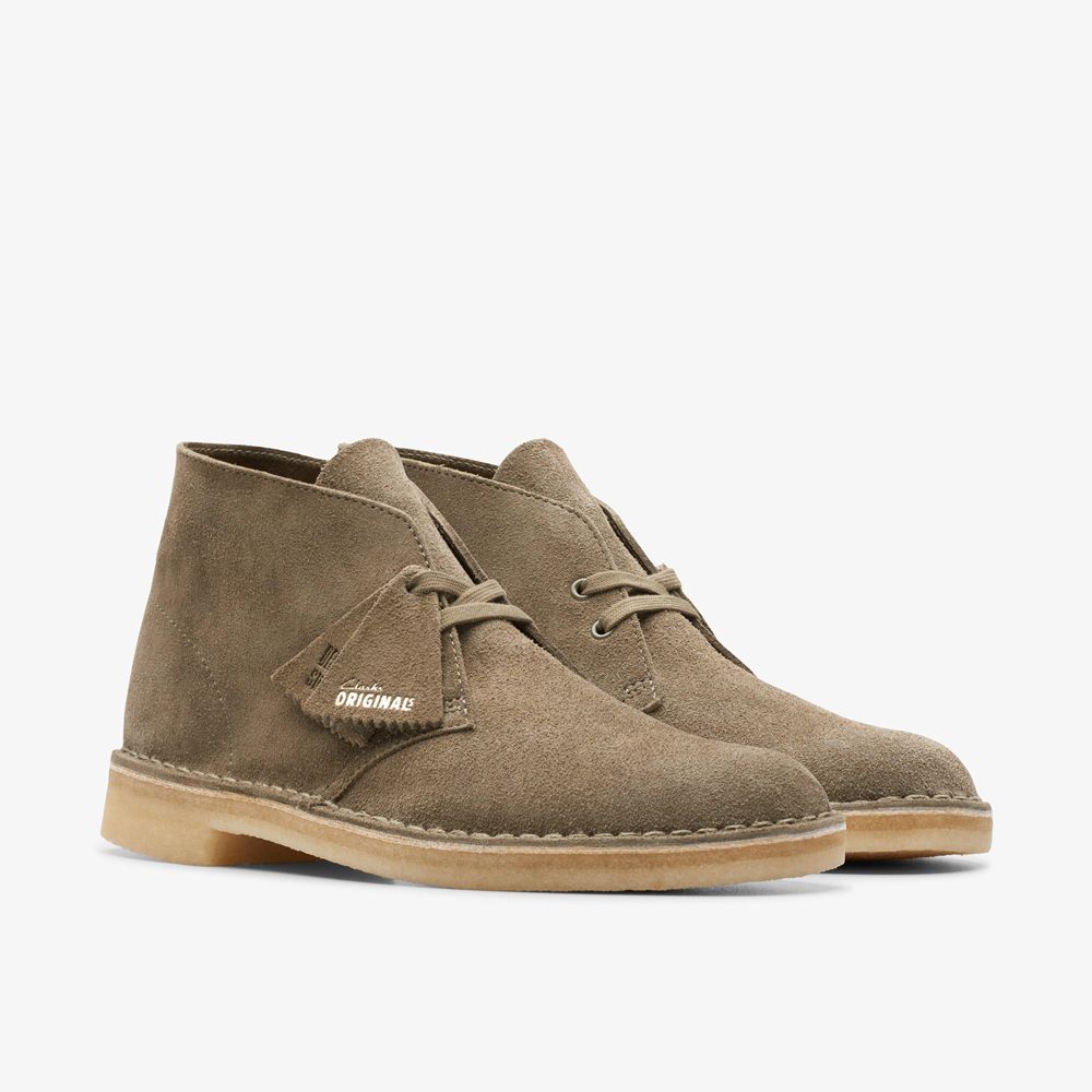 Grey Clarks Men's Desert Boots | 059QAKJZD