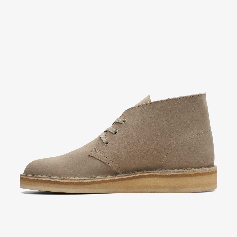 Grey Clarks Men's Desert Coal Boots | 238AQHTWP