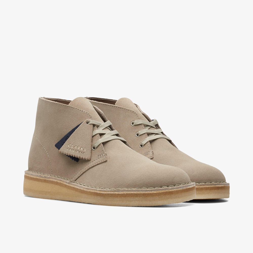 Grey Clarks Men's Desert Coal Boots | 238AQHTWP