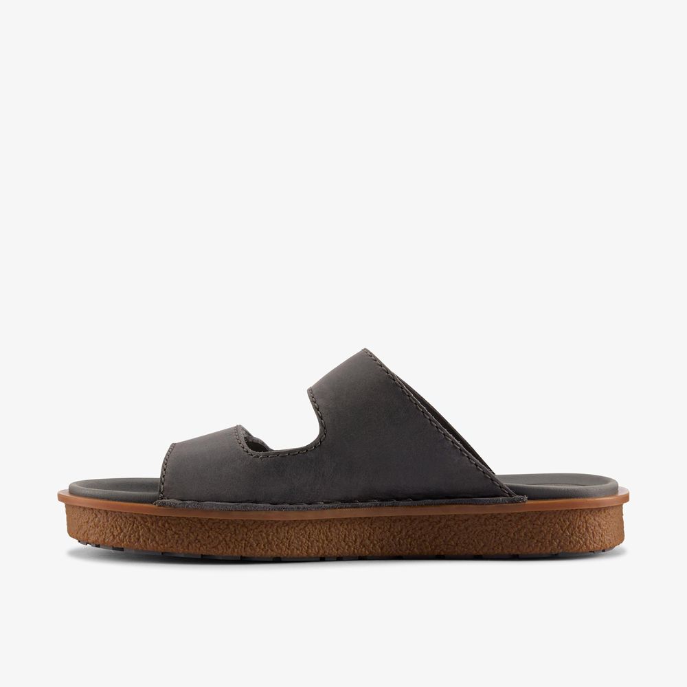 Grey Clarks Men's Litton Strap Flat Sandals | 439DXQGSR