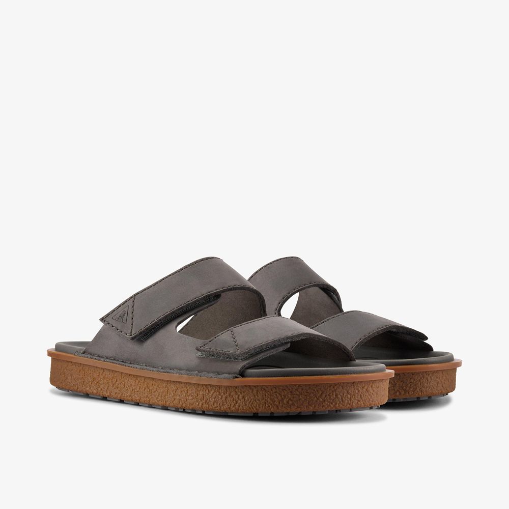 Grey Clarks Men's Litton Strap Flat Sandals | 439DXQGSR