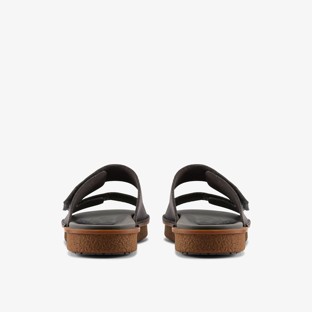 Grey Clarks Men's Litton Strap Flat Sandals | 439DXQGSR