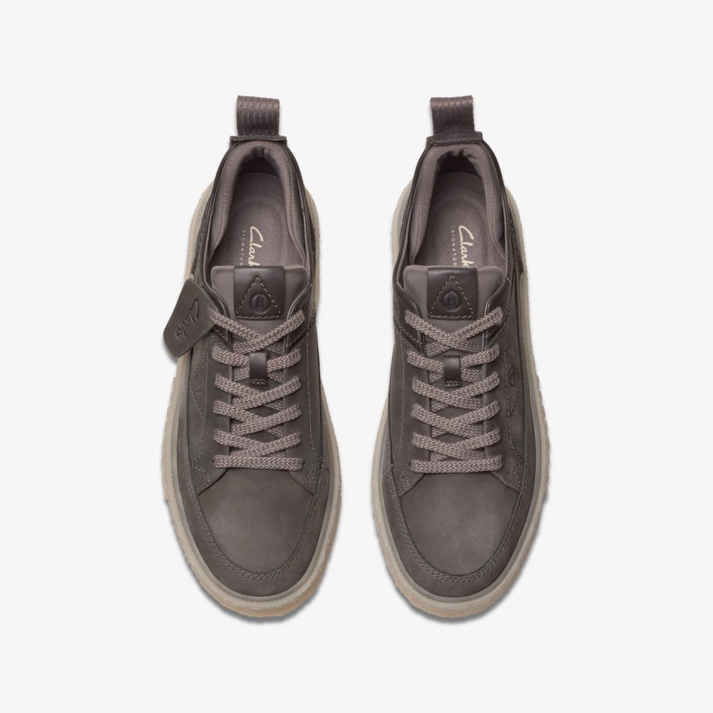 Grey Clarks Men's Somerset Lace Sneakers | 827NXOYMQ